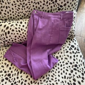 Trendy Purple Denim Pants